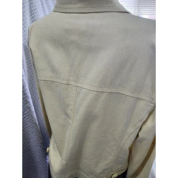 Vintage Christopher & Banks Yellow Denim Jacket Size L  Button Up - Picture 2 of 4